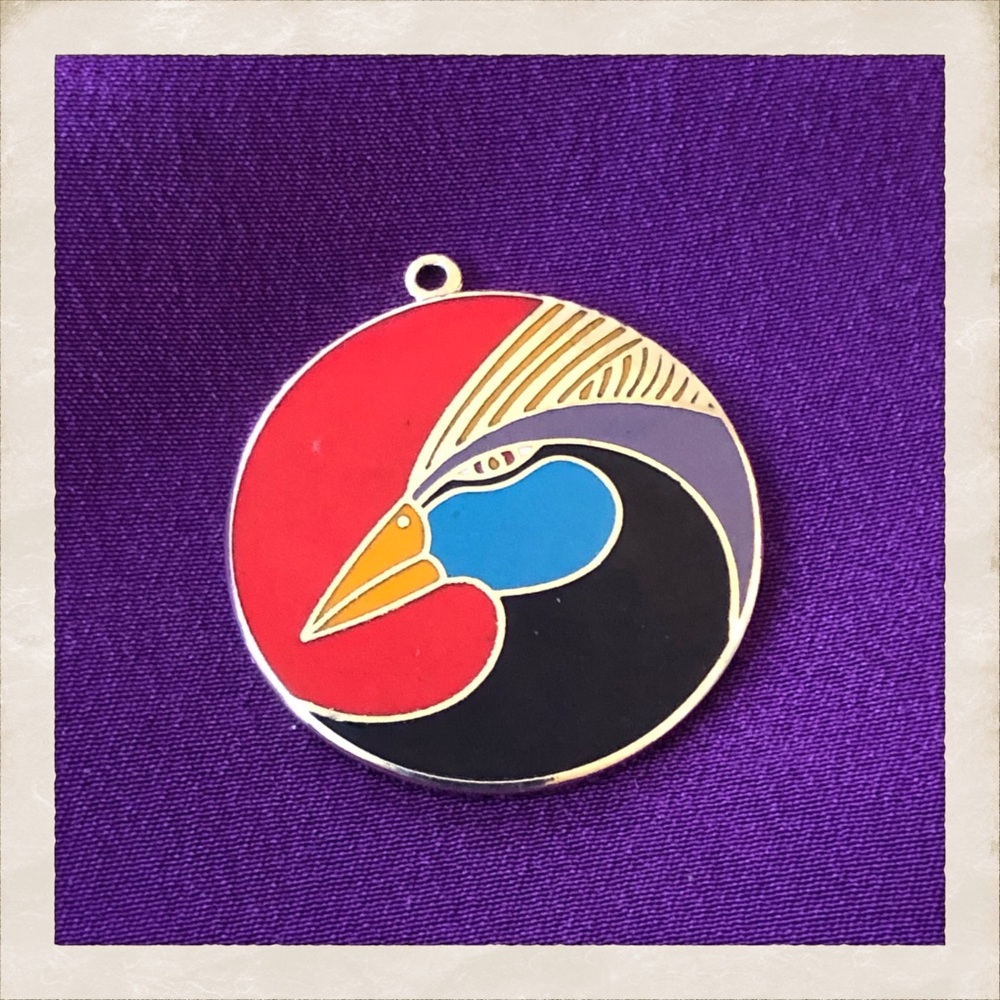 ⚡️sold⚡️ Laurel Burch Harlequin Bird Pendan - Picture 1 of 3